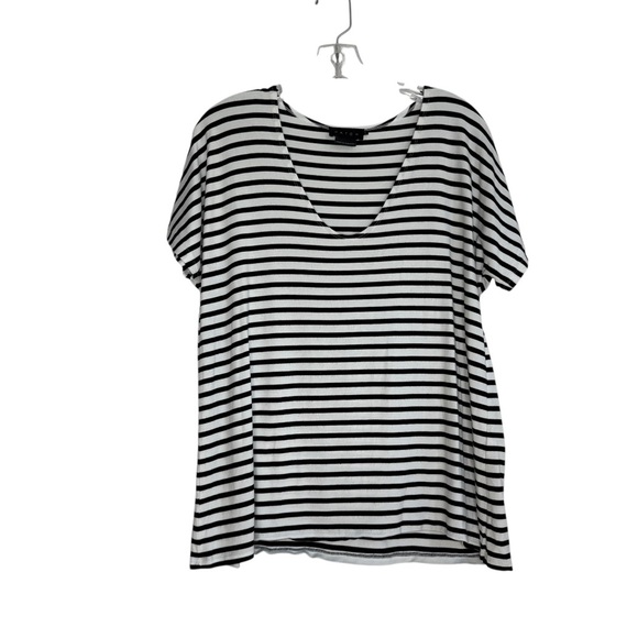 Hatch Black and White Striped V-Neck Maternity Tee size Small - Picture 2 of 6